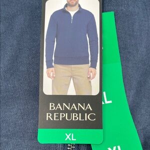 Banana Republic Men's Blue Zip-Up Sweater XL NWT